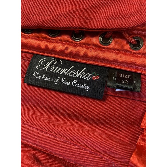 Burleska red lace up full size 22 corset - Picture 4 of 10